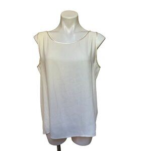 Vintage 90s White Ivory Satin Tank Top Women's Large